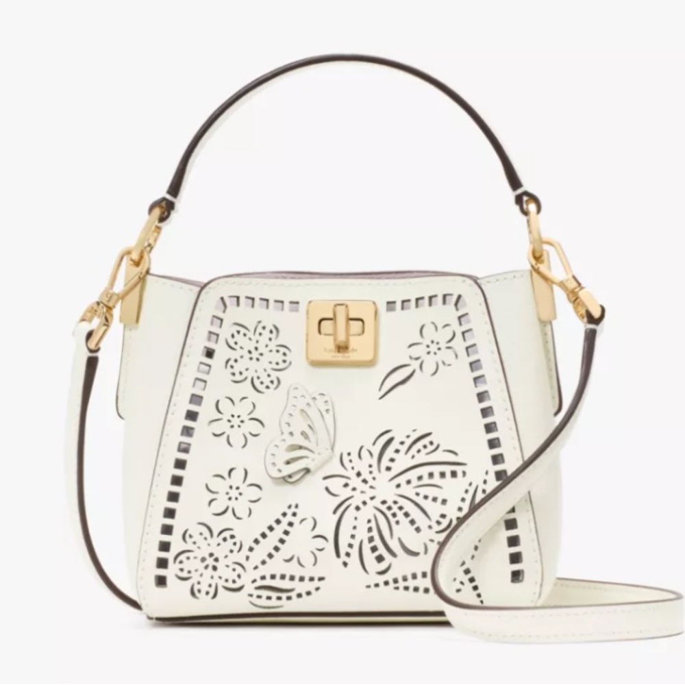 NWT Kate Spade Phoebe Butterfly Perforated Mini Top Handle Crossbody